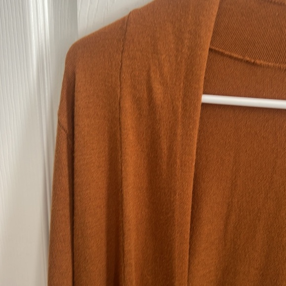 Susan Graver Open Front Cardigan Sweater‎ Bronze Brown Knit Small Medium - Picture 3 of 11